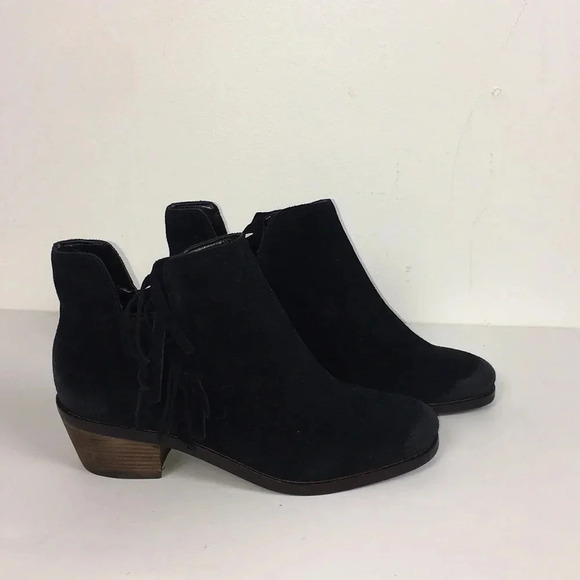 Cole Haan Abbot Black Fringe Booties Size 6.5 - Picture 2 of 7